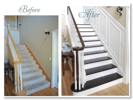 stairsase remodeling before and after